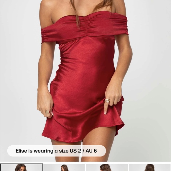 Princess Polly Red Off-Shoulder Dress - Picture 1 of 5